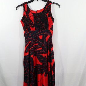 Vtg Gene Stanley Smocked Maxi Dress S